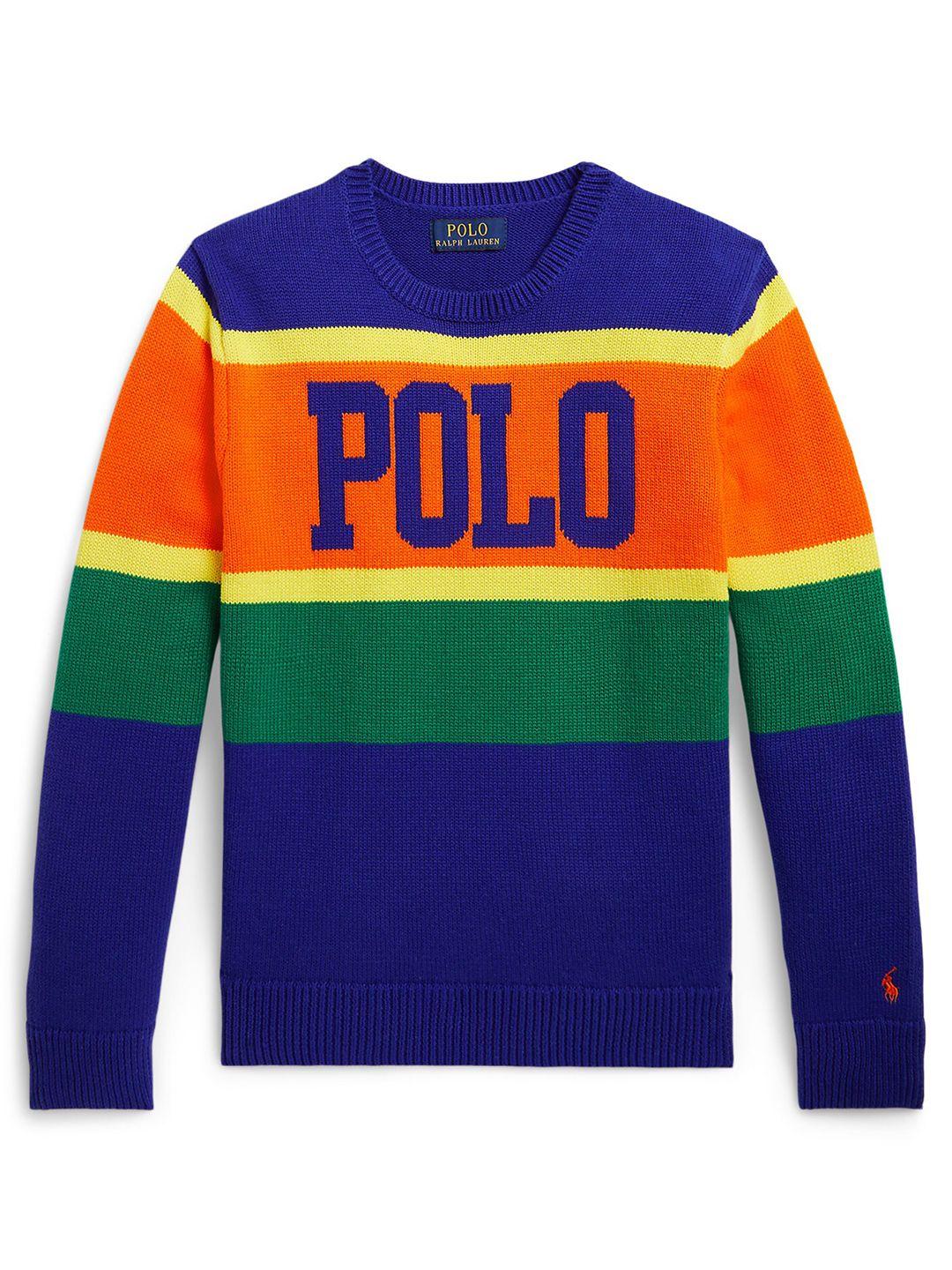 polo ralph lauren boys colourblocked cotton pullover