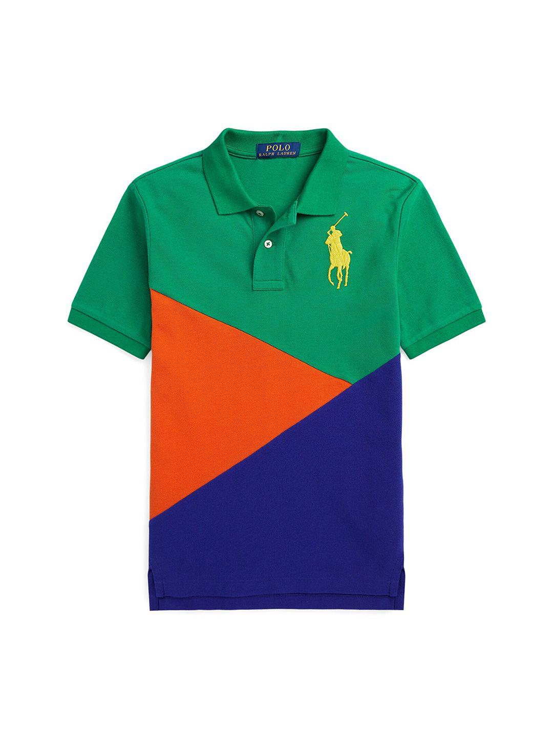 polo ralph lauren boys colourblocked cotton t-shirt