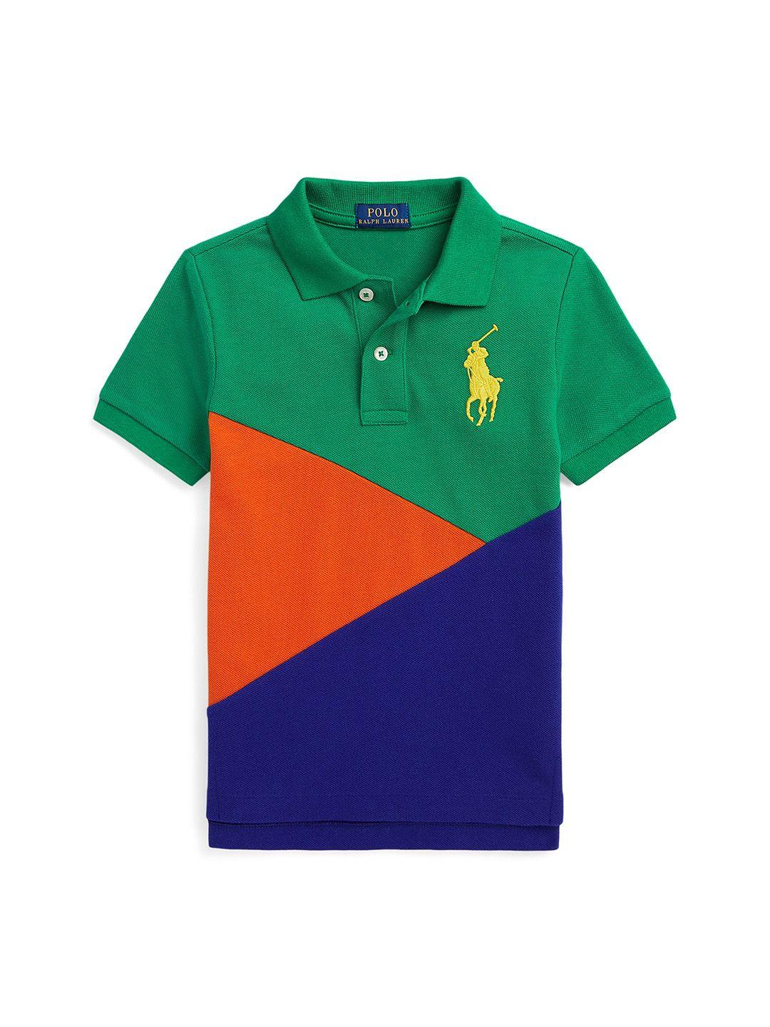 polo ralph lauren boys colourblocked cotton tshirt