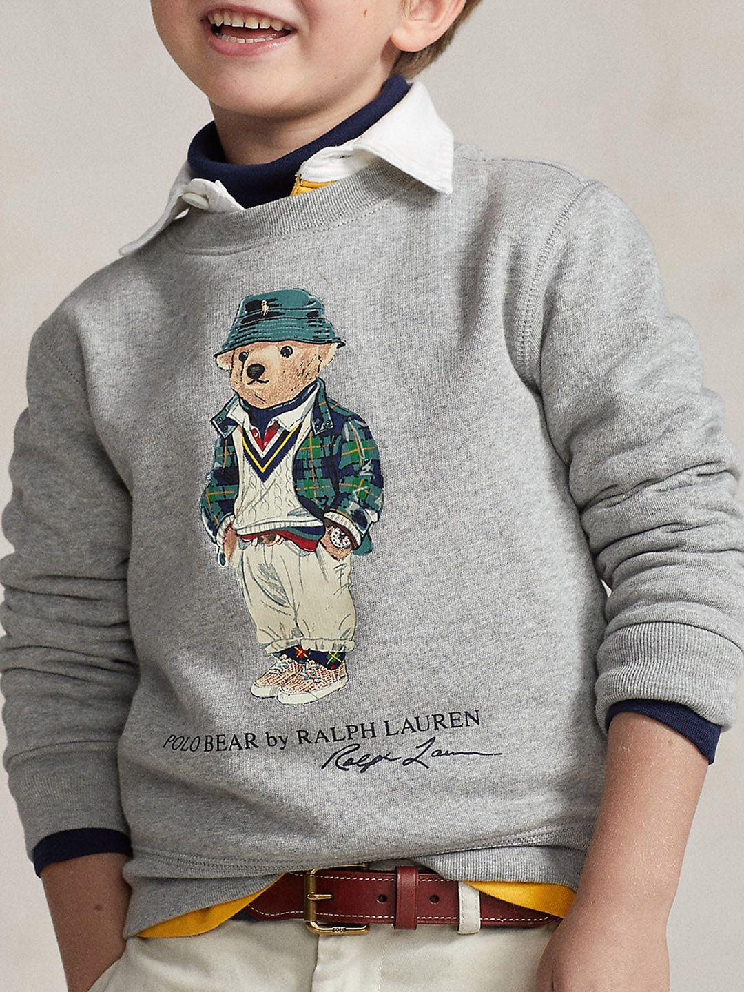 polo ralph lauren boys polo bear graphic printed cotton sweatshirts