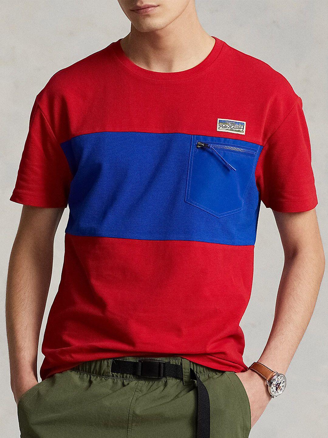 polo ralph lauren colourblocked cotton t-shirt
