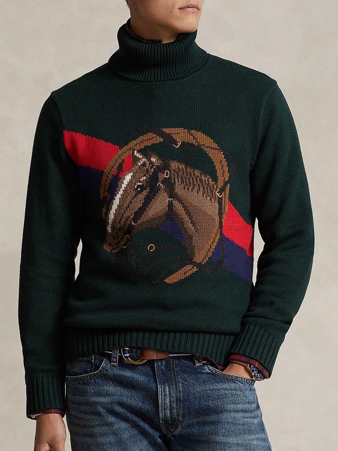 polo ralph lauren conversational self design turtle neck pure cotton pullover