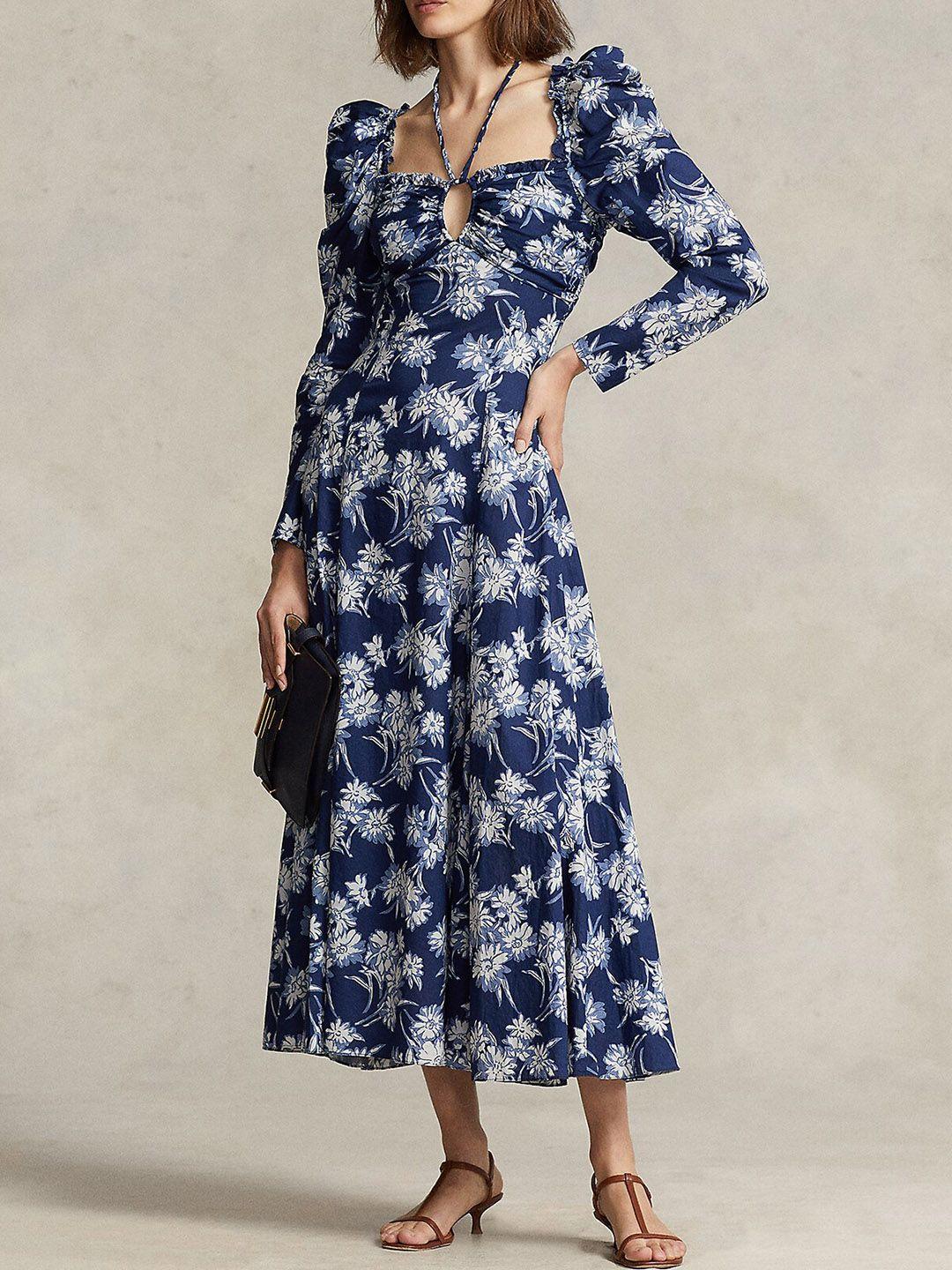 polo ralph lauren floral printed cotton maxi dress