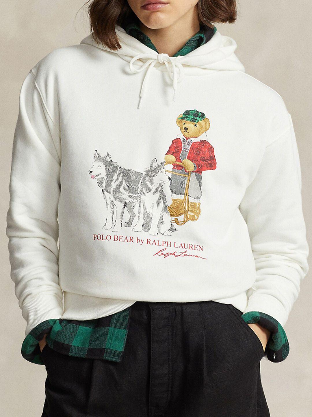 polo ralph lauren graphic printed hooded neck long sleeve pullover sweatshirt