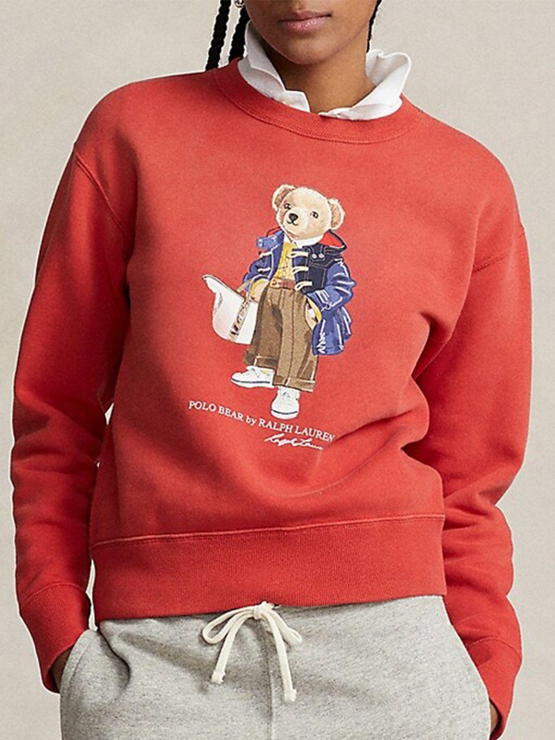 polo ralph lauren graphic printed pullover fleece sweatshirt