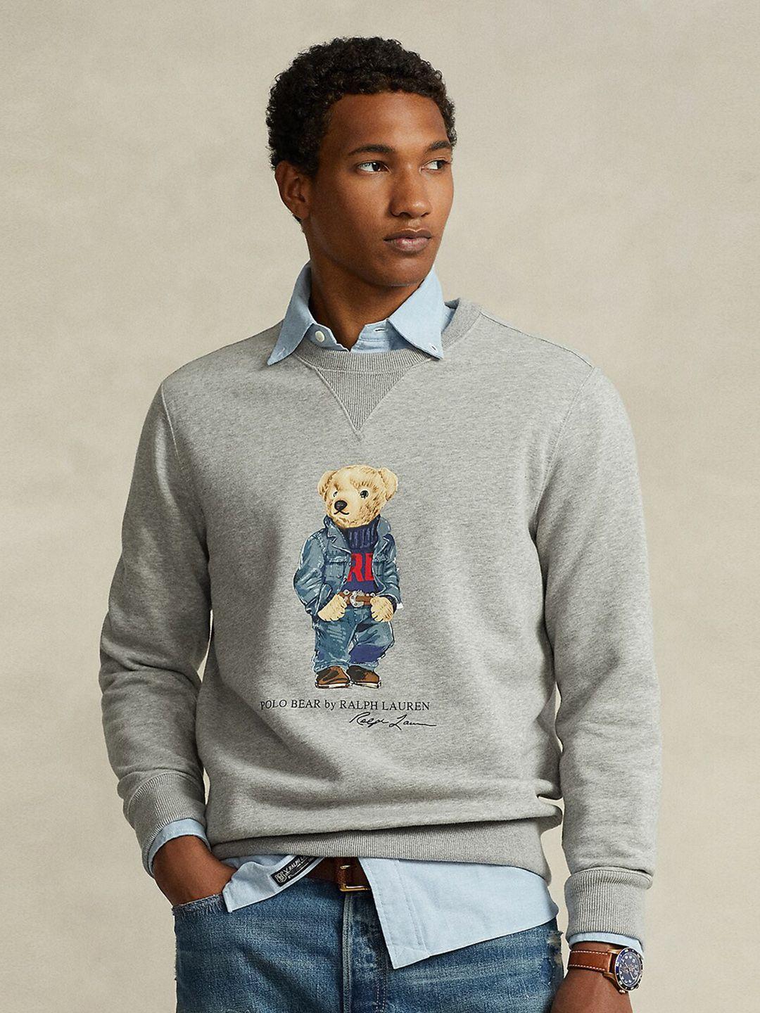 polo ralph lauren graphic printed round neck fleece pullover