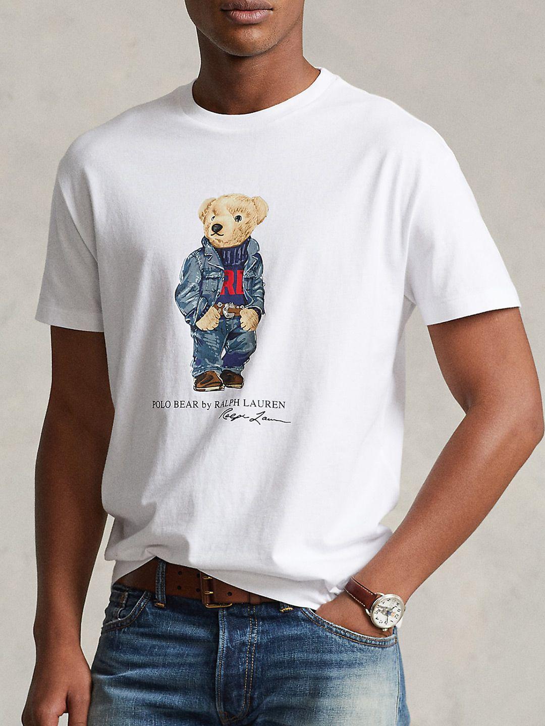 polo ralph lauren graphic printed round neck slim fit cotton casual t-shirts