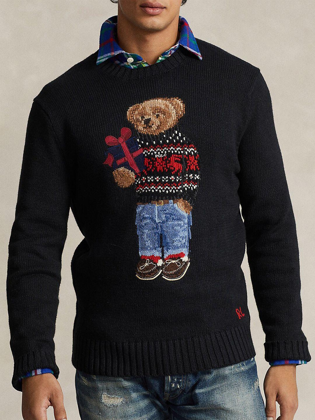 polo ralph lauren graphic self design pullover sweater