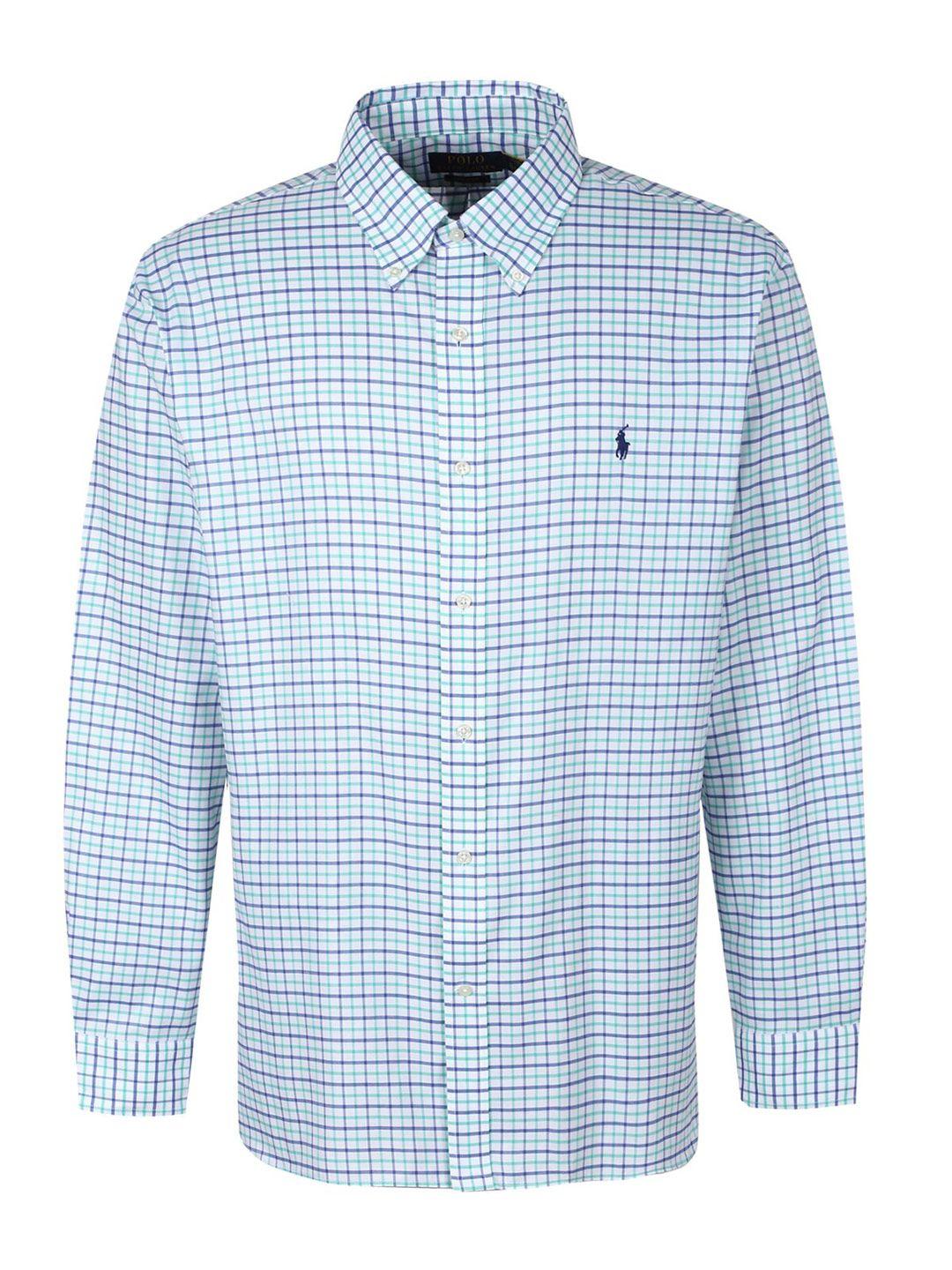 polo ralph lauren grid tattersall checked linen shirt