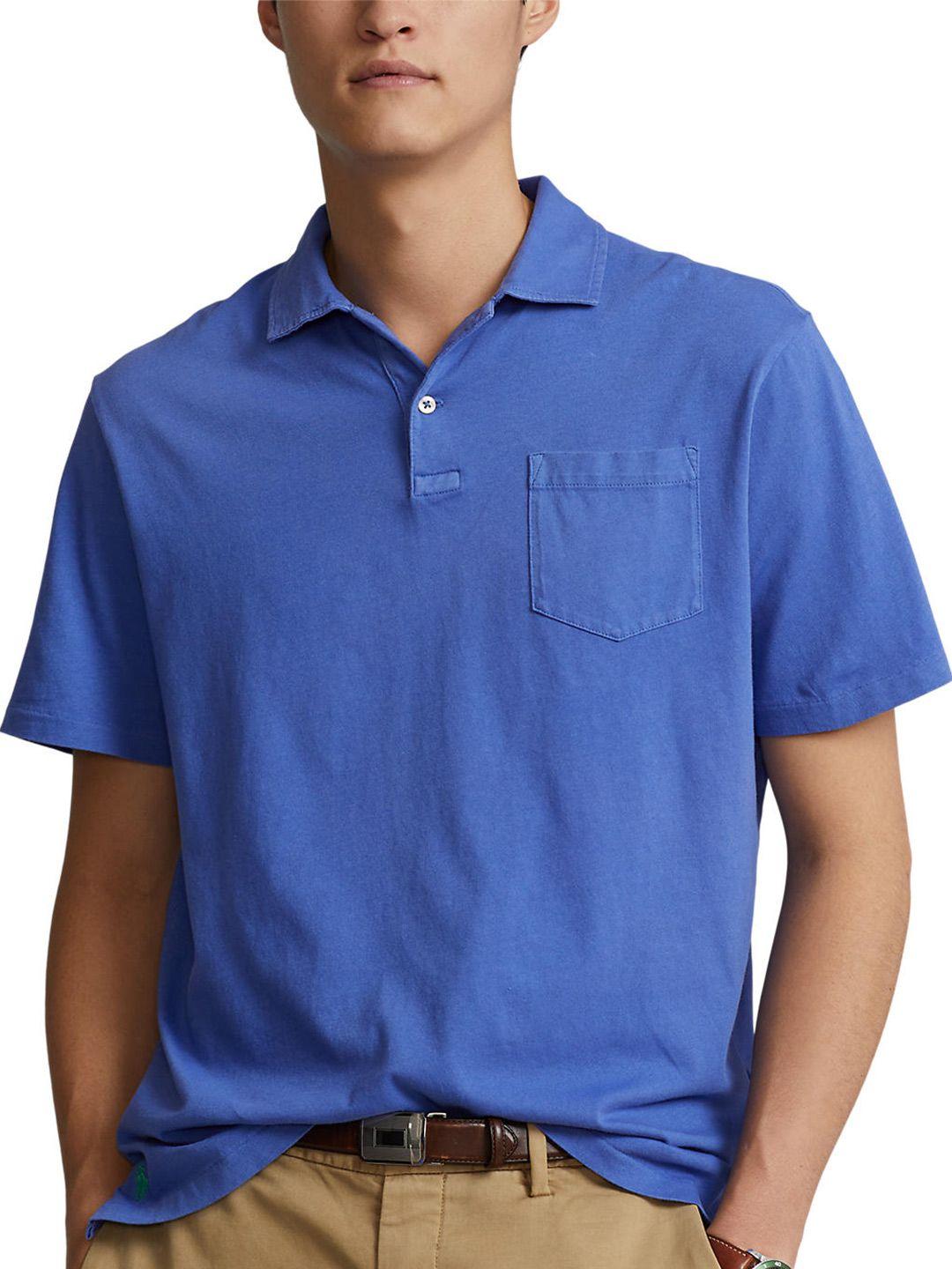 polo ralph lauren men blue polo collar cotton t-shirt