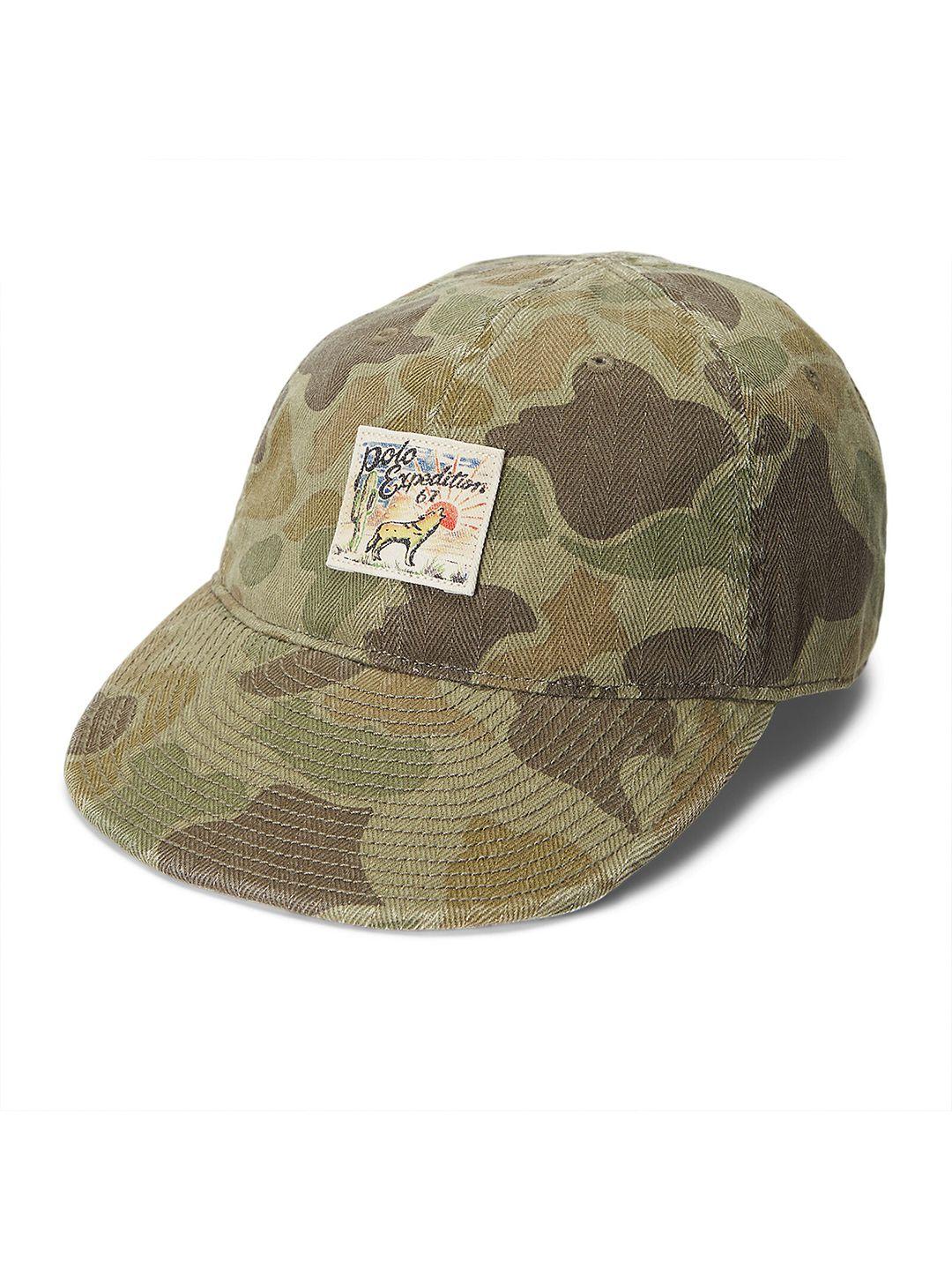 polo ralph lauren men camouflage patterned herringbone pure cotton baseball cap