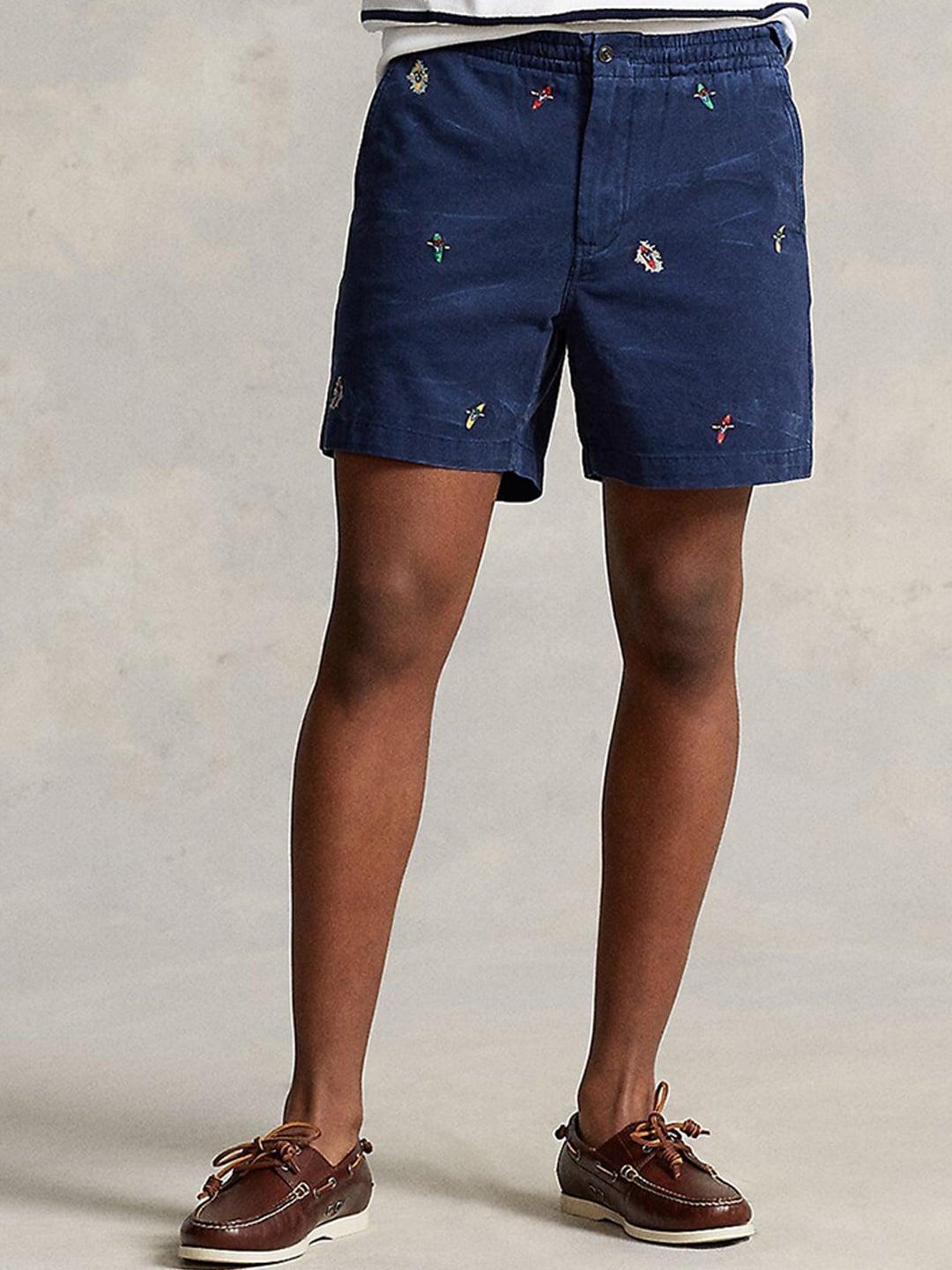 polo ralph lauren men embroidered cotton chino shorts