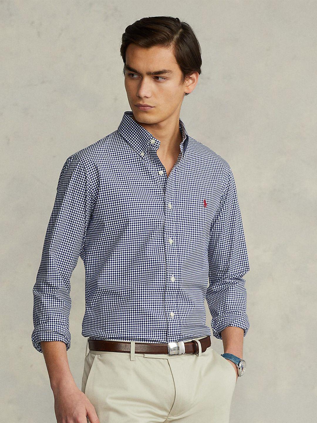 polo ralph lauren men micro checked cotton casual shirt