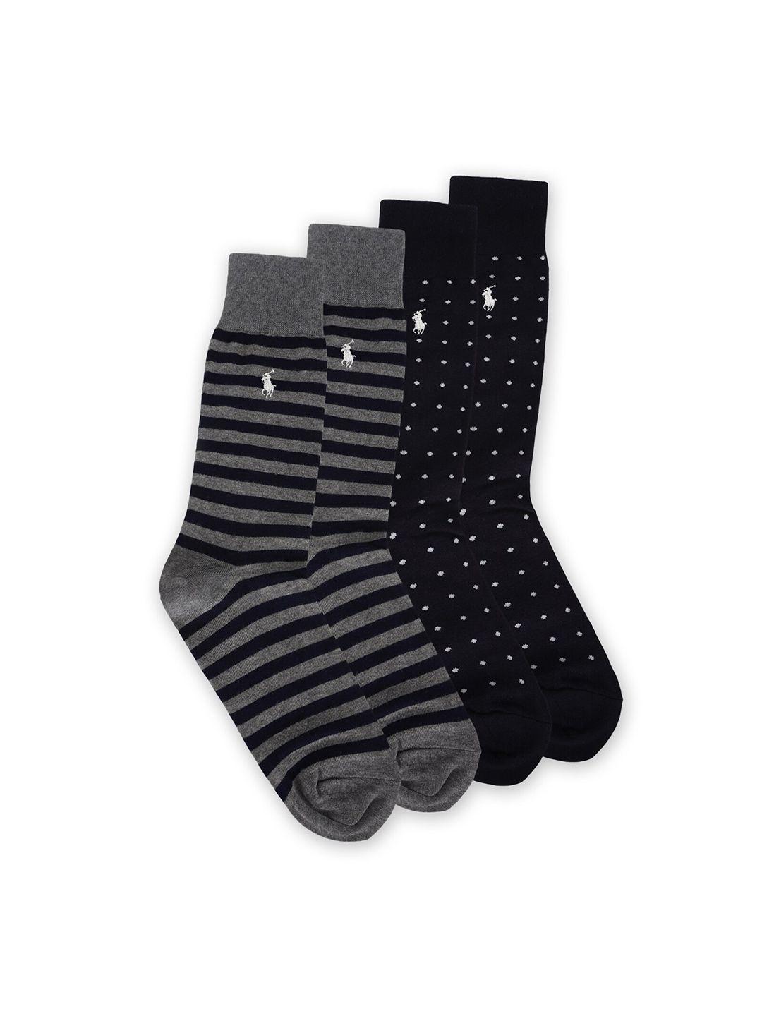 polo ralph lauren men pack of 2 patterned calf-length socks