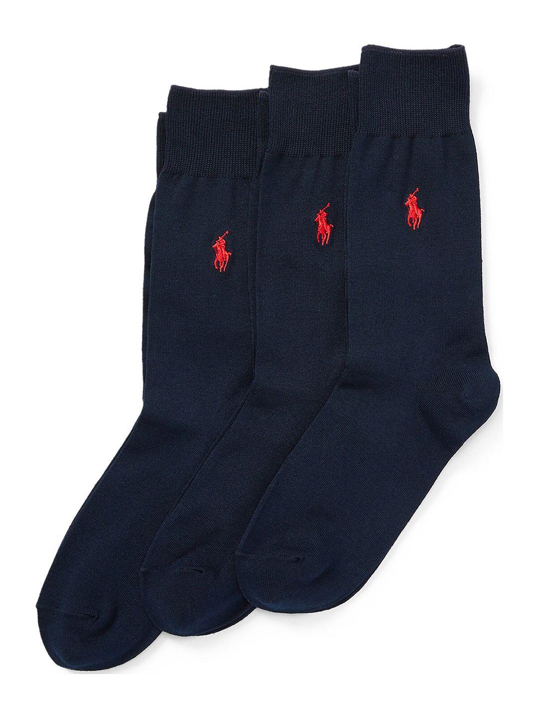 polo ralph lauren men pack of 3 brand logo embroidered cotton above ankle socks