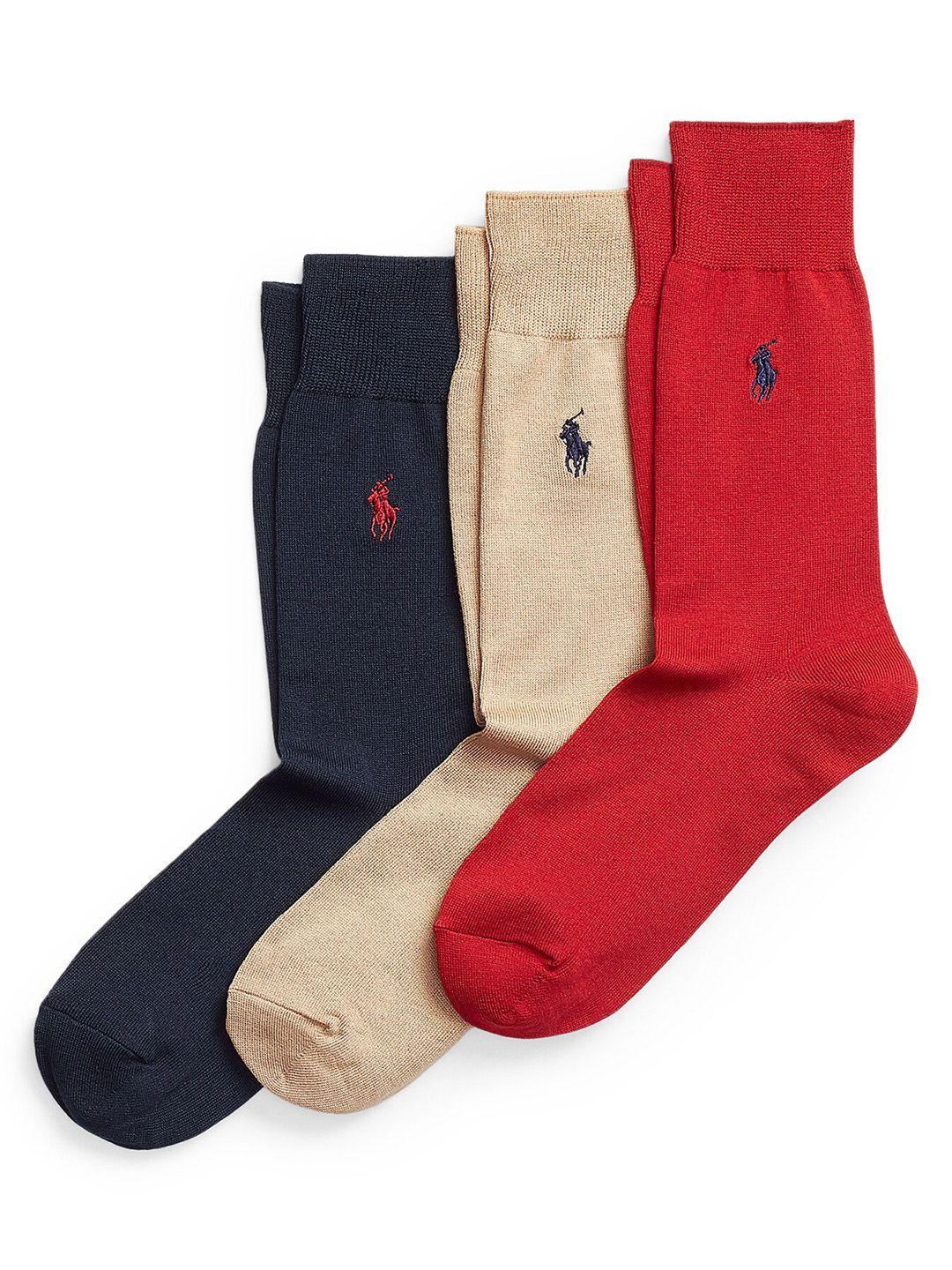 polo ralph lauren men pack of 3 patterned calf length socks