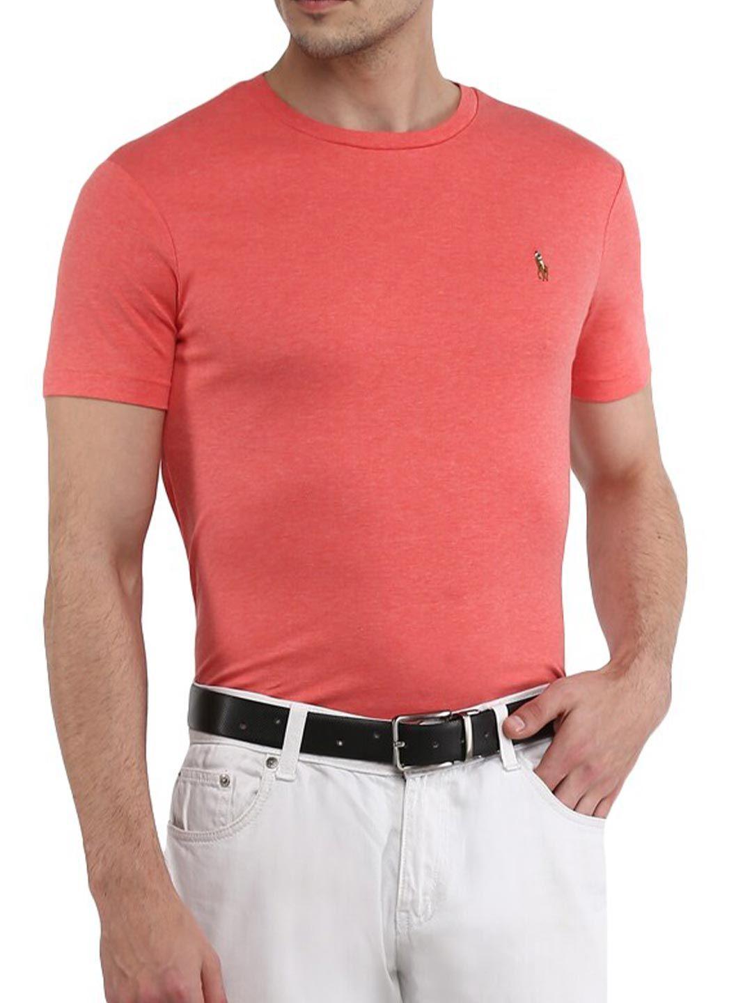 polo ralph lauren men pink slim fit t-shirt