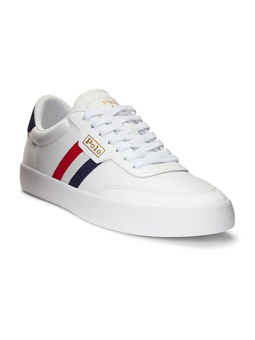 polo ralph lauren men striped leather sneakers