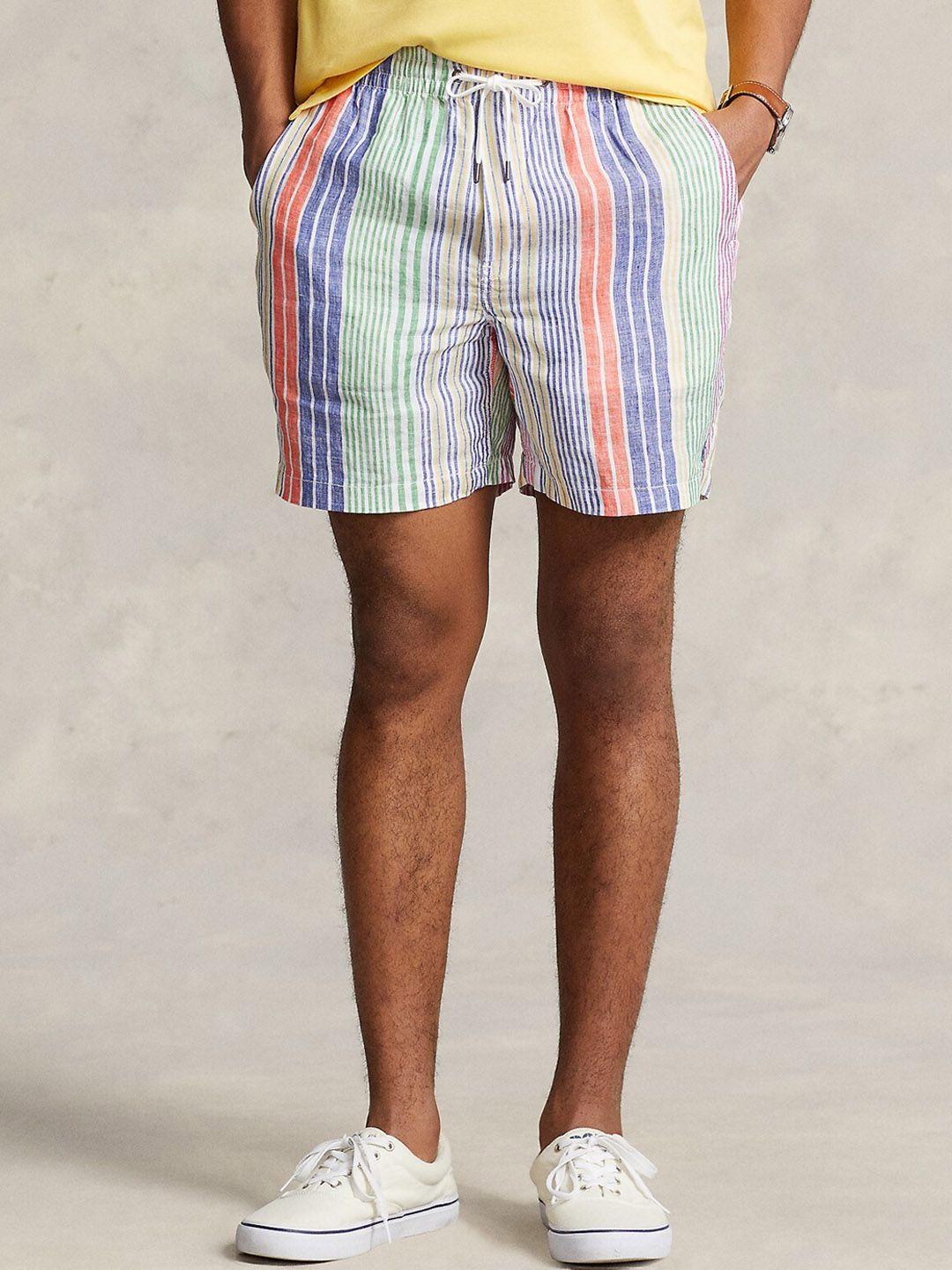 polo ralph lauren men striped linen shorts