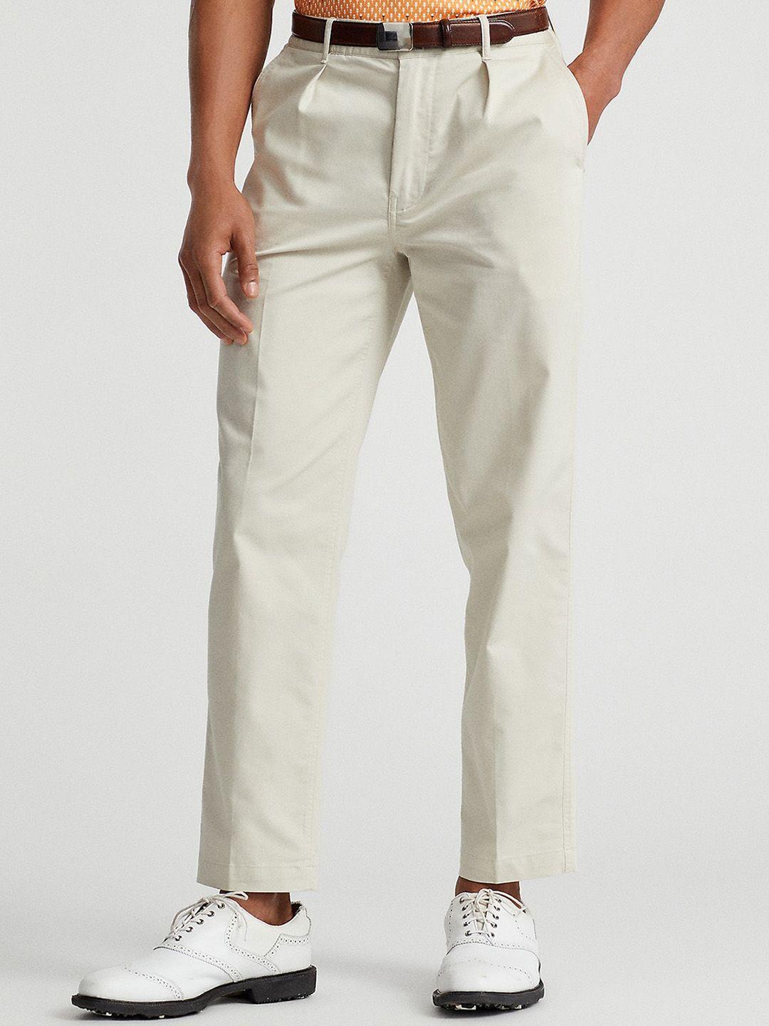 polo ralph lauren men tailored-fit mid-rise cotton trousers