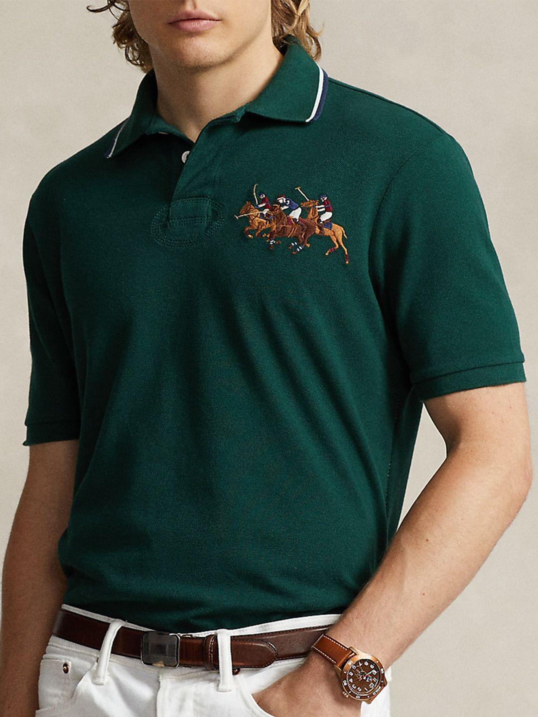 polo ralph lauren slim-fit polo collar pure cotton t-shirt