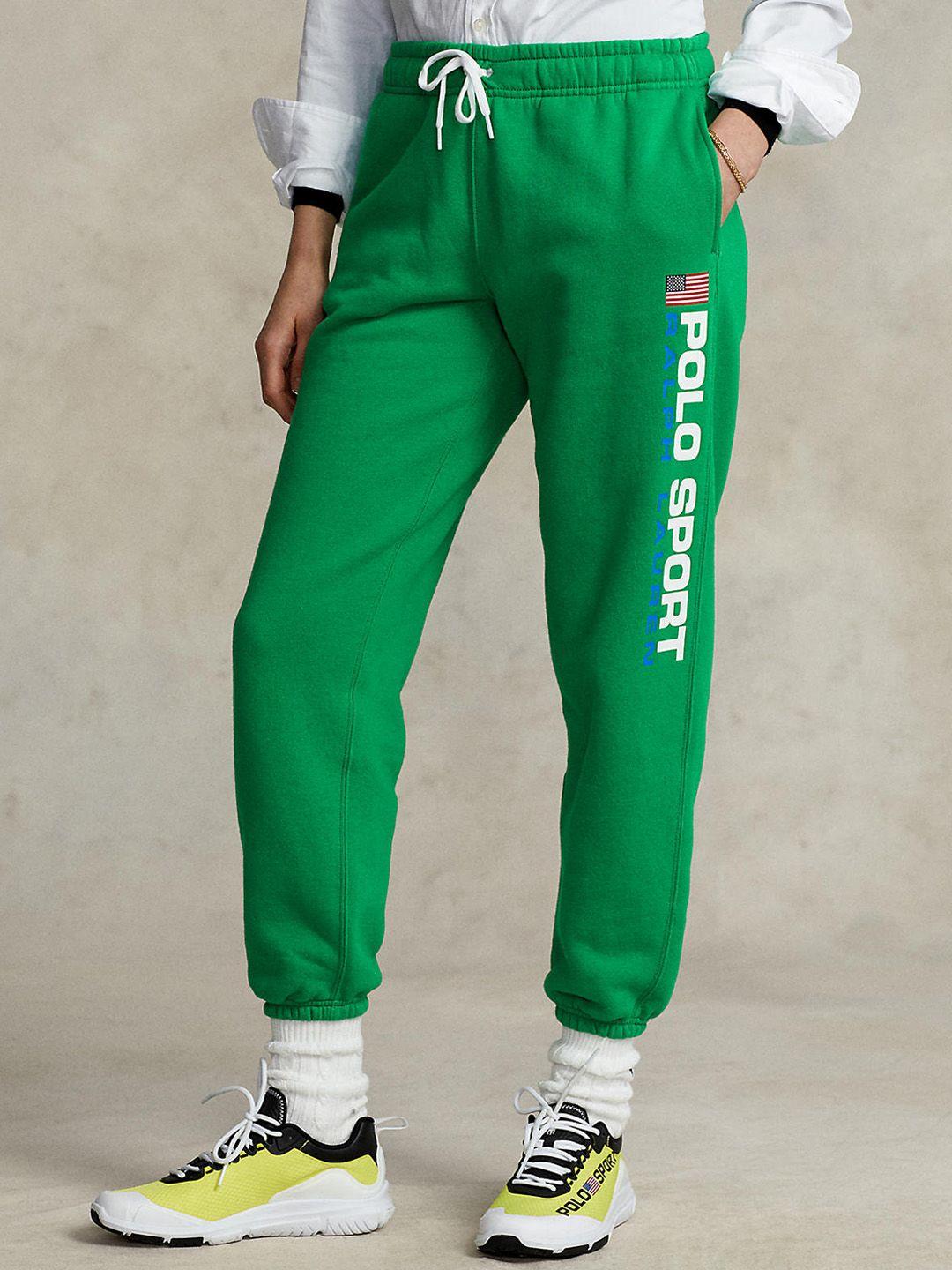 polo ralph lauren women green solid joggers