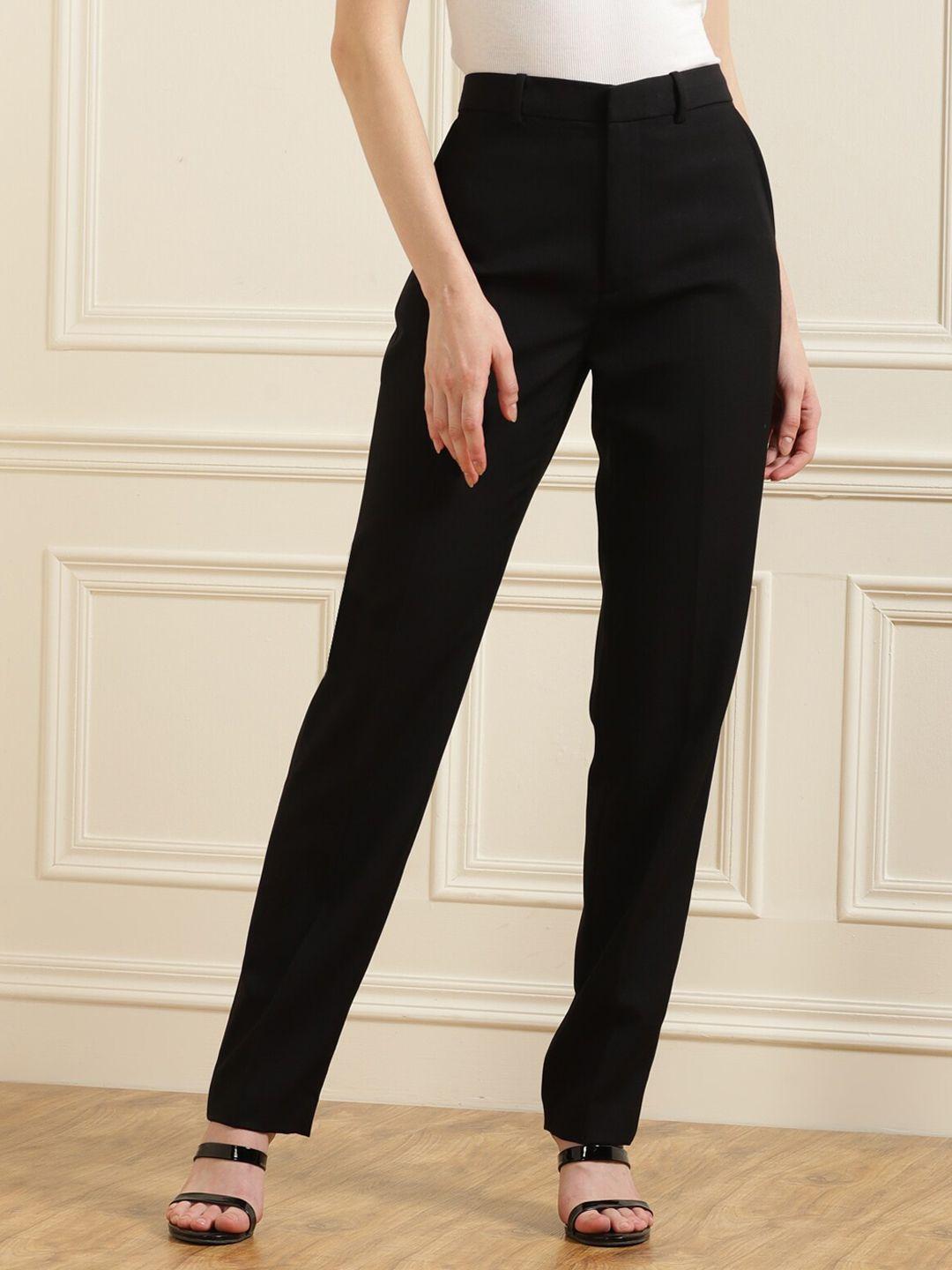 polo ralph lauren women pure cotton black trousers