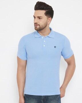 polo t-shirt with brand embroidery