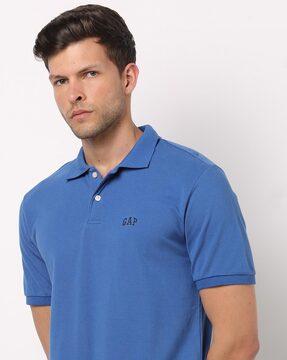 polo t-shirt with brand embroidery