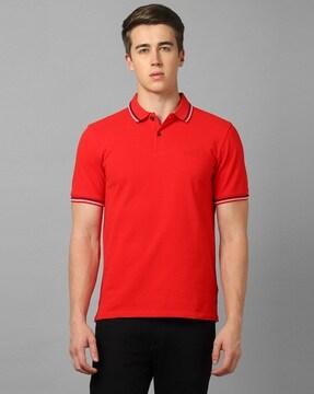 polo t-shirt with brand embroidery