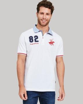 polo t-shirt with brand embroidery