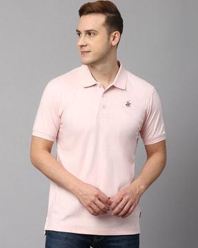 polo t-shirt with brand embroidery