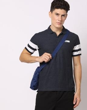 polo t-shirt with brand patch