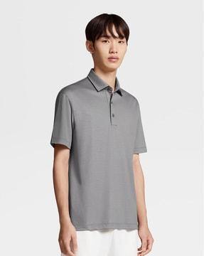 polo t-shirt with button placket