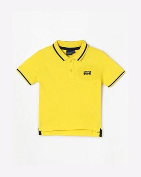 polo t-shirt with contrast collar