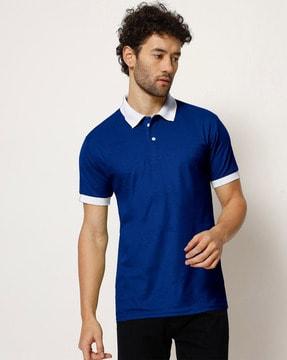 polo t-shirt with contrast collar