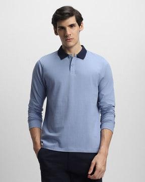 polo t-shirt with contrast collar