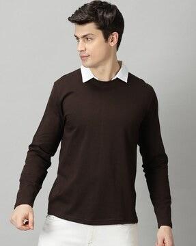 polo t-shirt with contrast collar