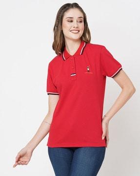 polo t-shirt with contrast collar