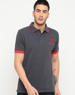 polo t-shirt with contrast hem
