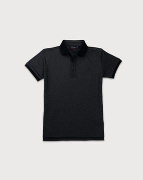 polo t-shirt with contrast hems
