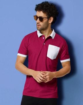 polo t-shirt with contrast hems