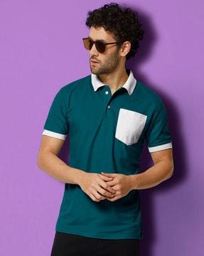 polo t-shirt with contrast hems