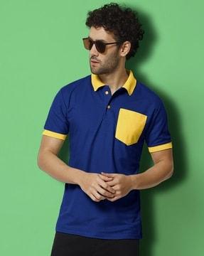 polo t-shirt with contrast hems