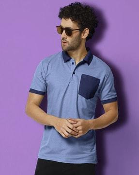 polo t-shirt with contrast hems