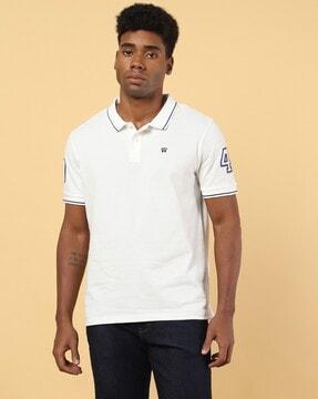 polo t-shirt with contrast panel