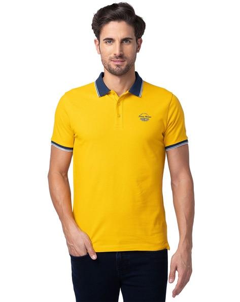 polo t-shirt with contrast stripes