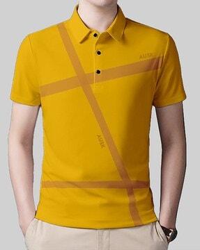 polo t-shirt with contrast stripes