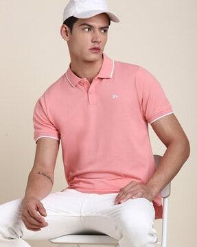 polo t-shirt with contrast taping