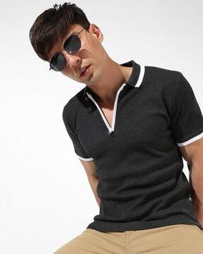 polo t-shirt with contrast tapping